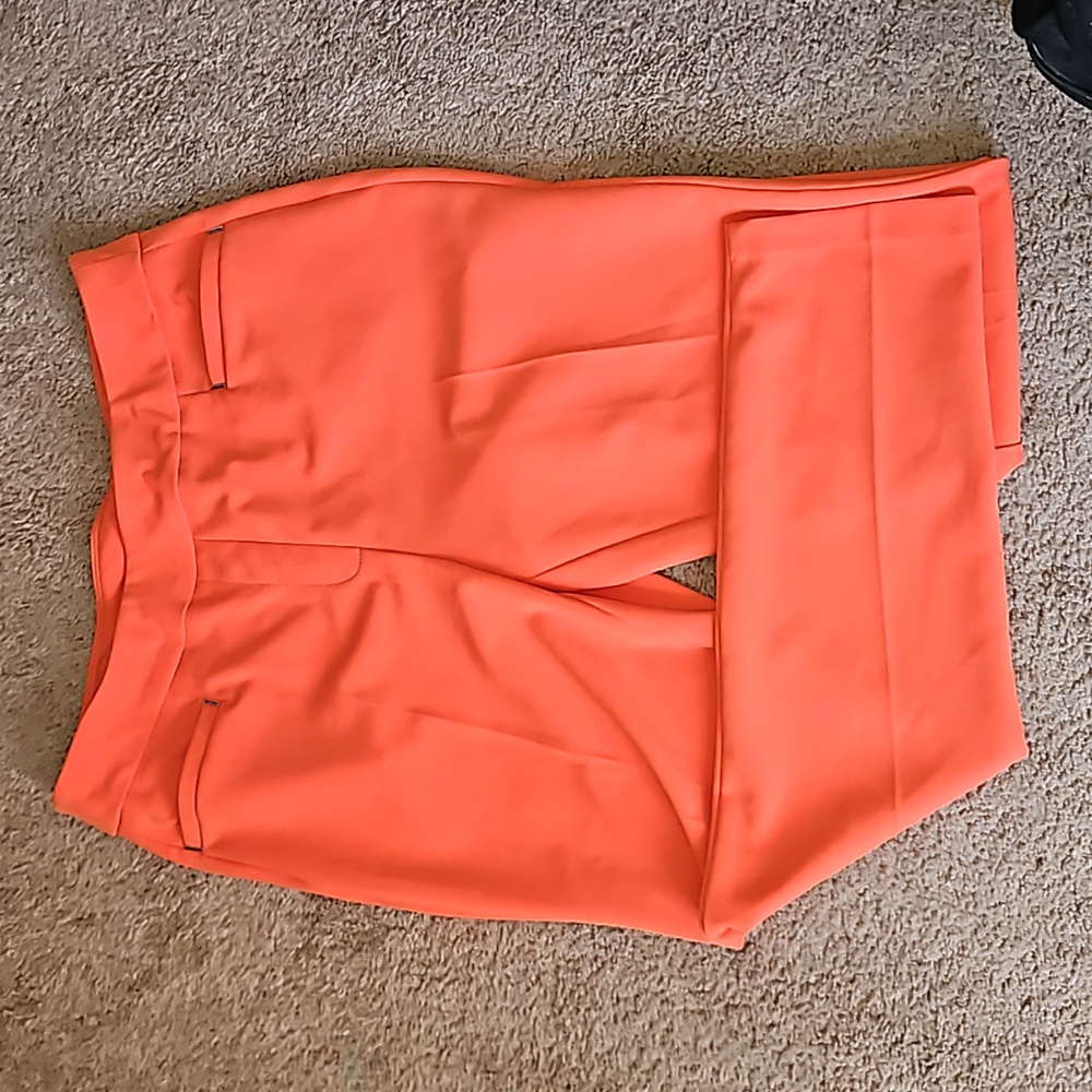 Skinny leg orange dress pant